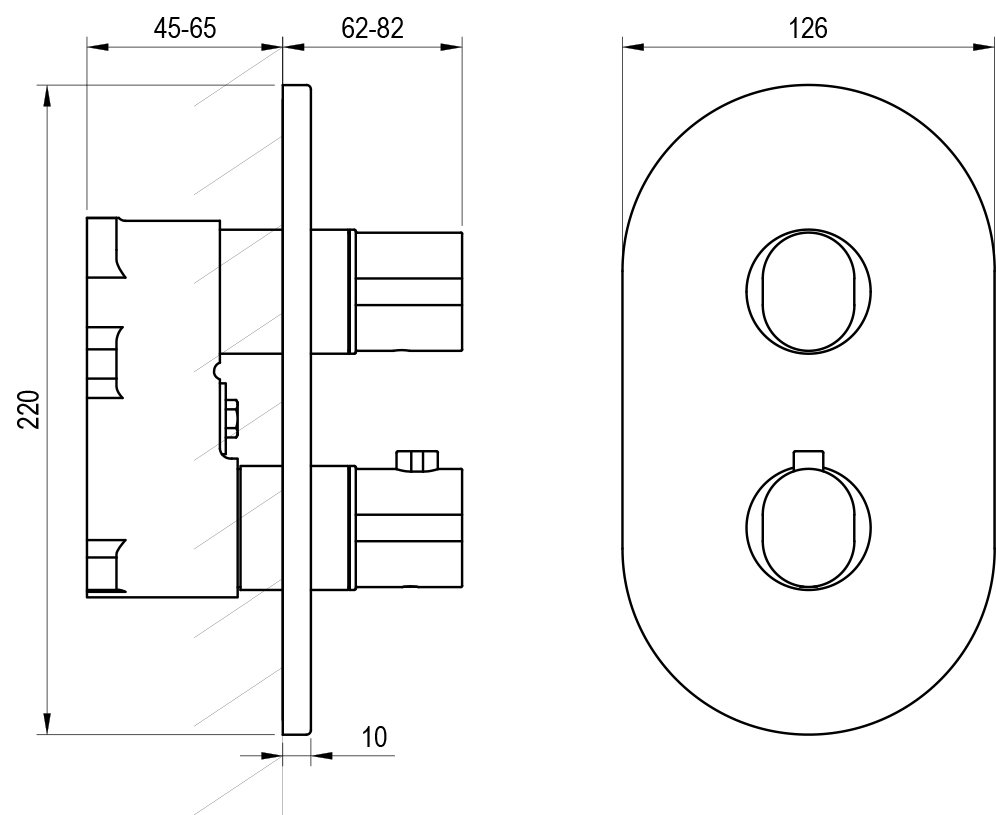 Mitigeur thermostatique encastrable Chrome II - à trois voies pour R-box Multi